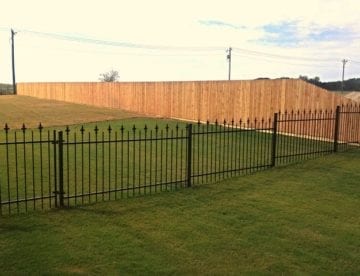Black Iron Fence Stepped Installation