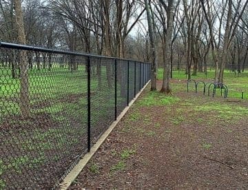 black vinyl chain link fence