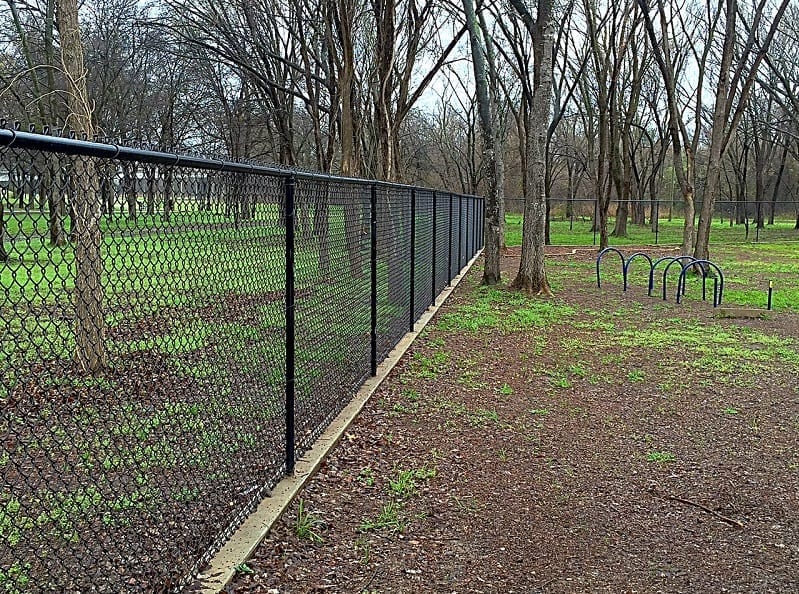 black vinyl chain link fence