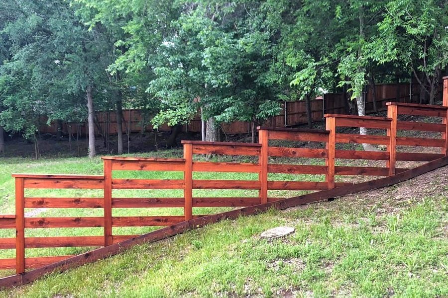 Red wood fences
